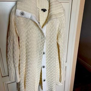 Express cable knit cardigan sweater snap front